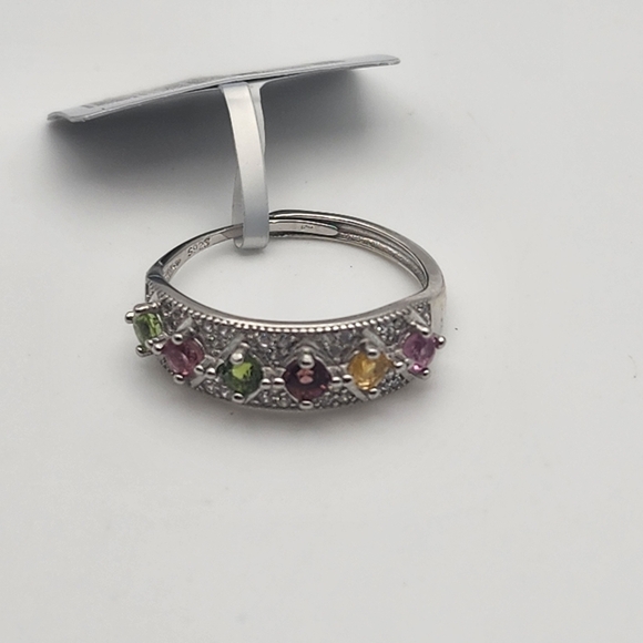 Size Adjustable Natural Tourmaline 925 Sterling SIlver Ring NWT Sterling Silver & Natural Tourmaline Adjustable Ring